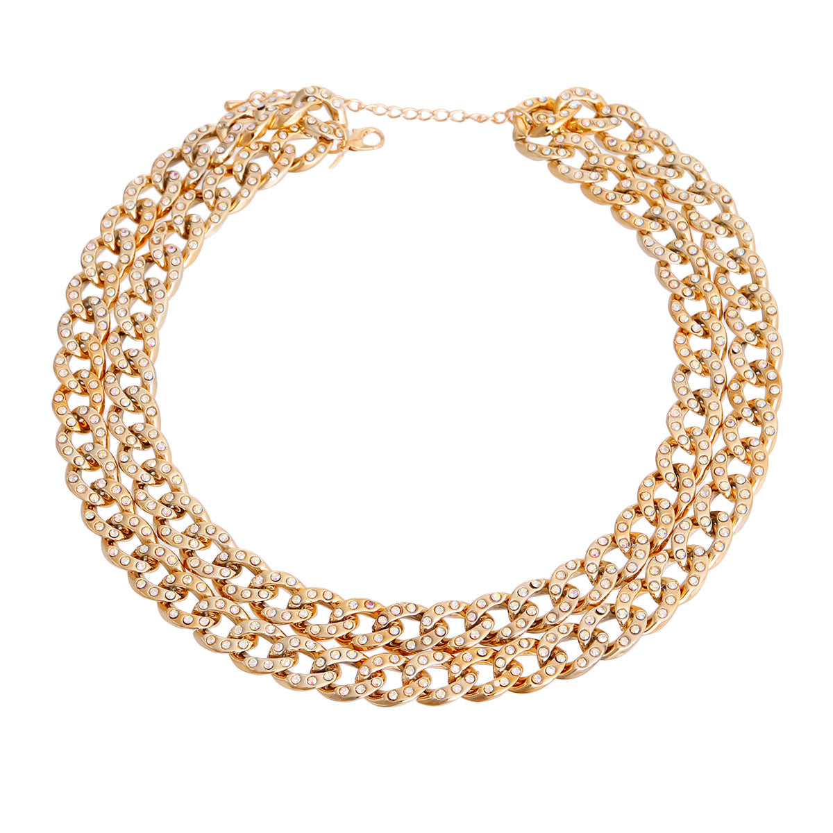 Aurora Borealis Double Layered Cuban Chain