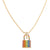 Rainbow Rhinestone Lock Necklace