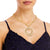 Gold Cable Chain Rhinestone Greek Necklace