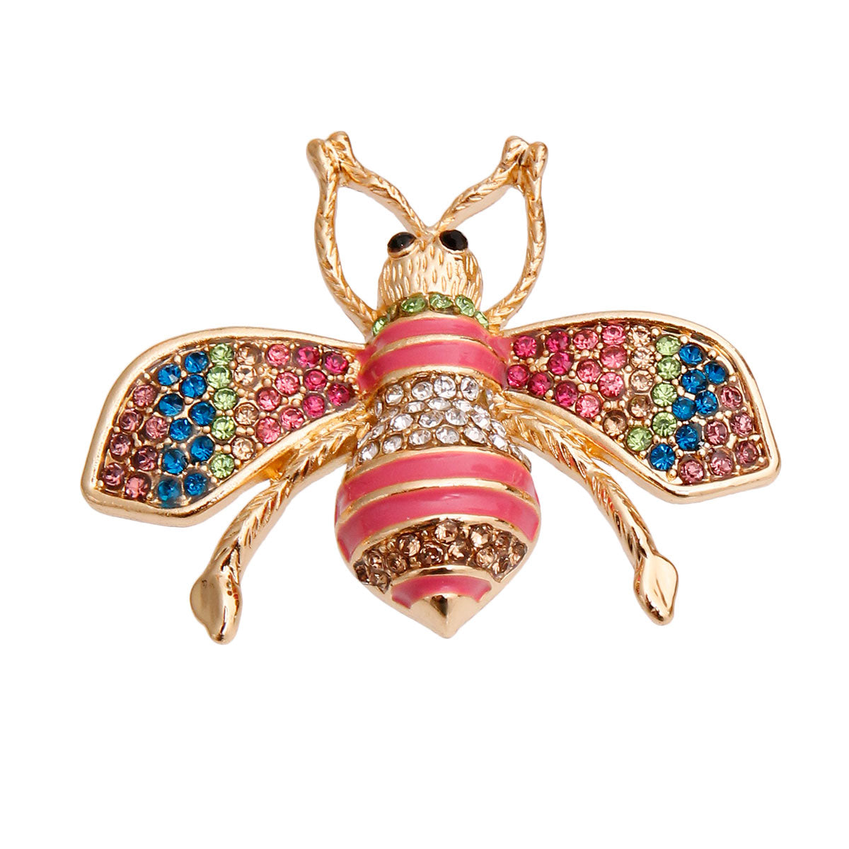 Designer Rainbow Bee Brooch