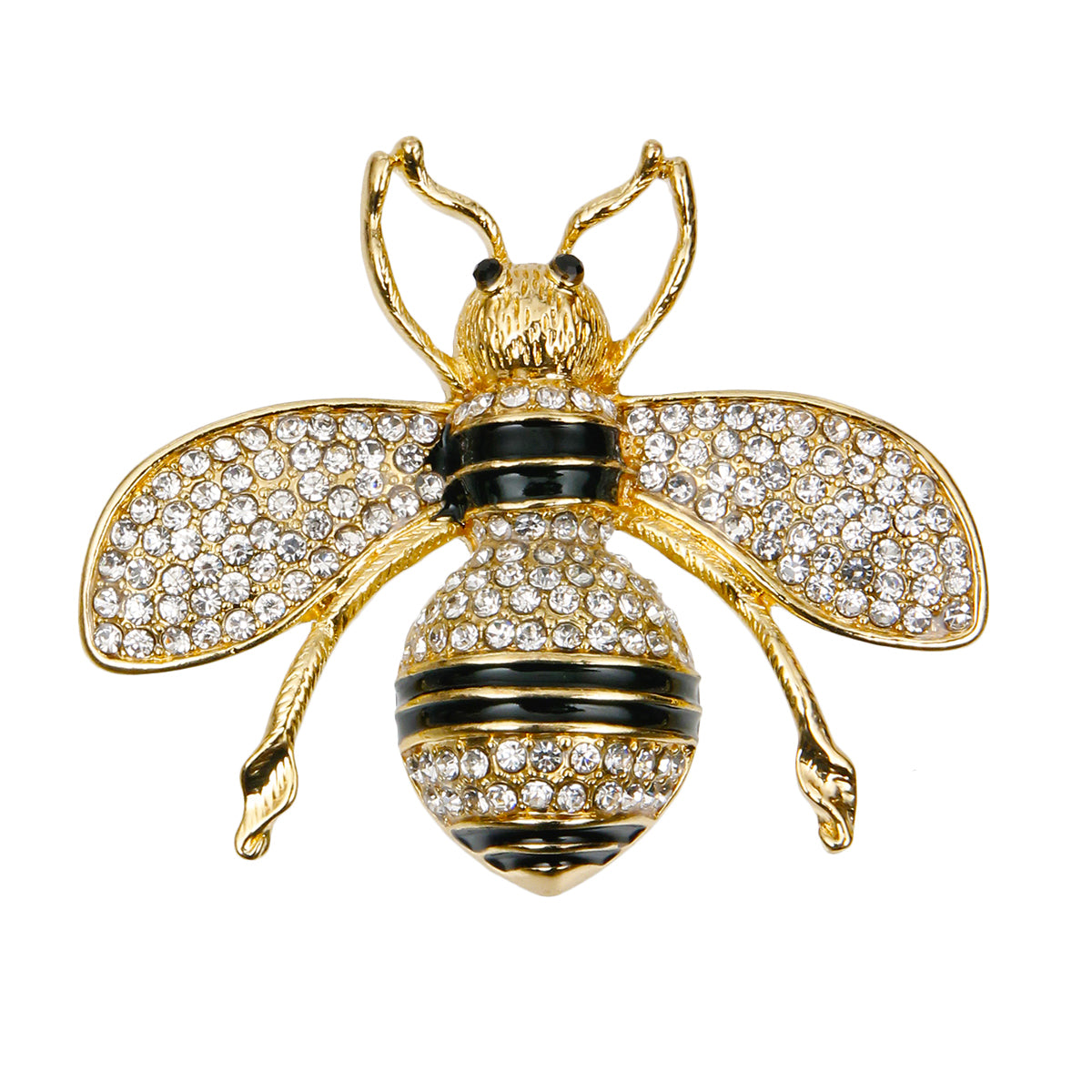 Designer Style Rhinestone Bee Brooch Pin