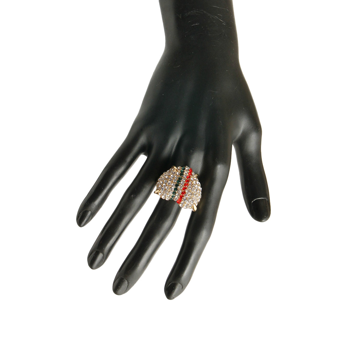 Rhinestone Heart Stretch Ring