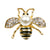 Designer Style Rhinestone Bee Stretch Ring with Pearl Detail