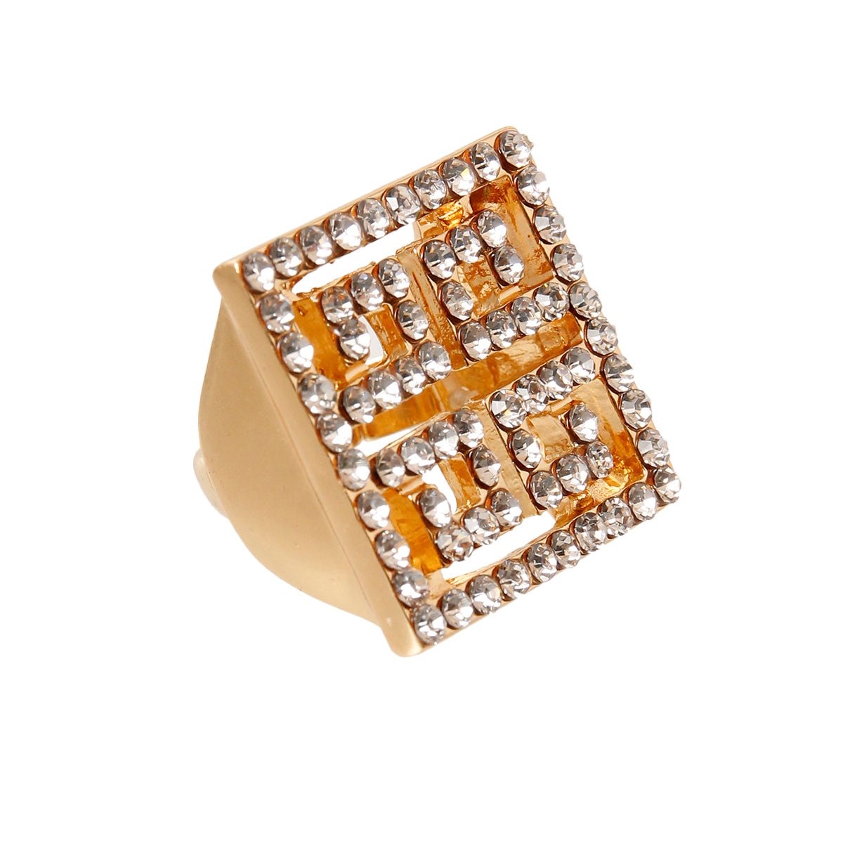 Gold Designer Rhinestone Ring