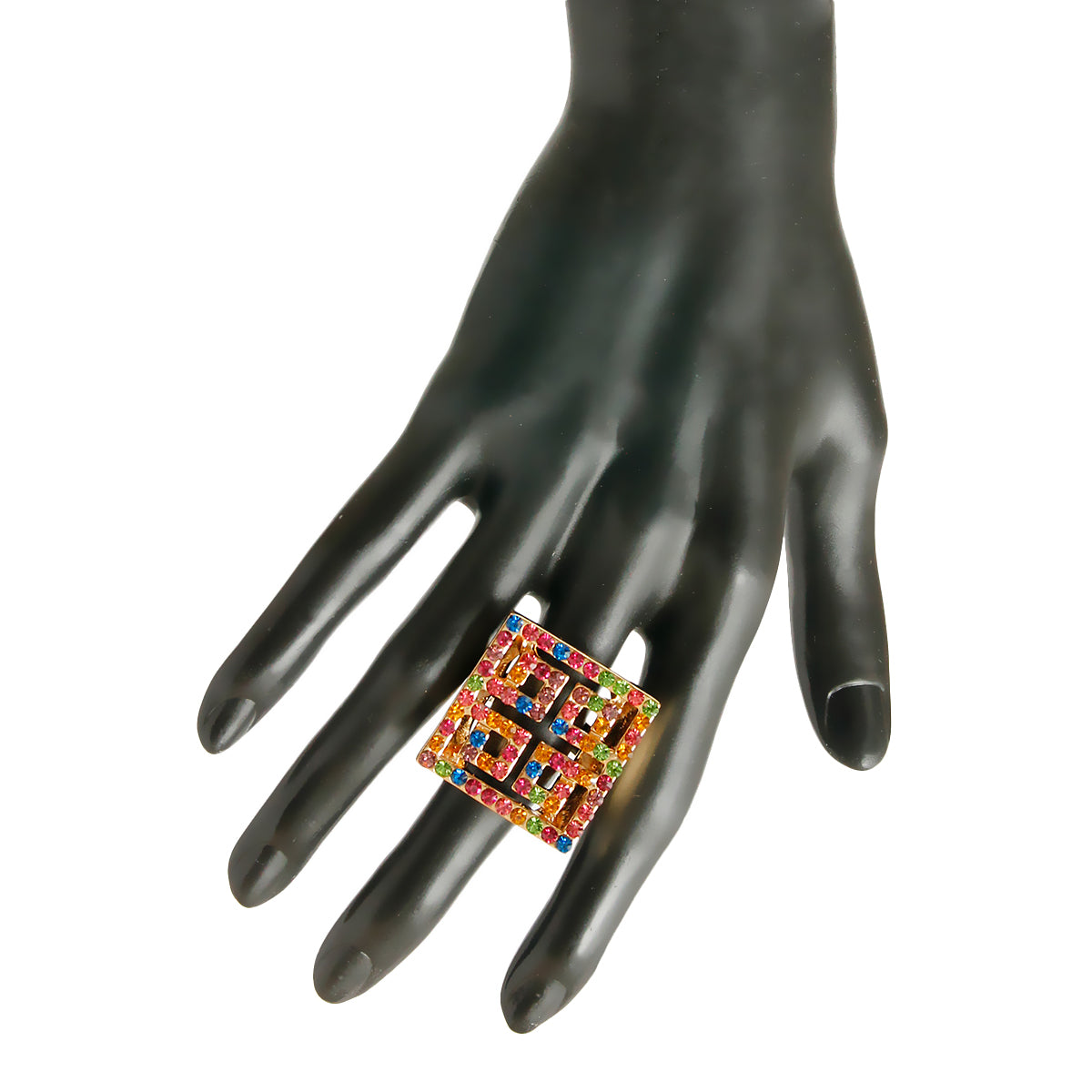 Multi Color Designer Rhinestone Ring