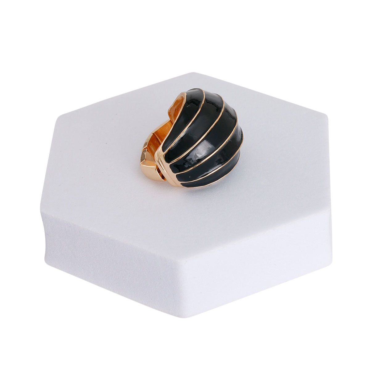Black and Gold Dome Ring