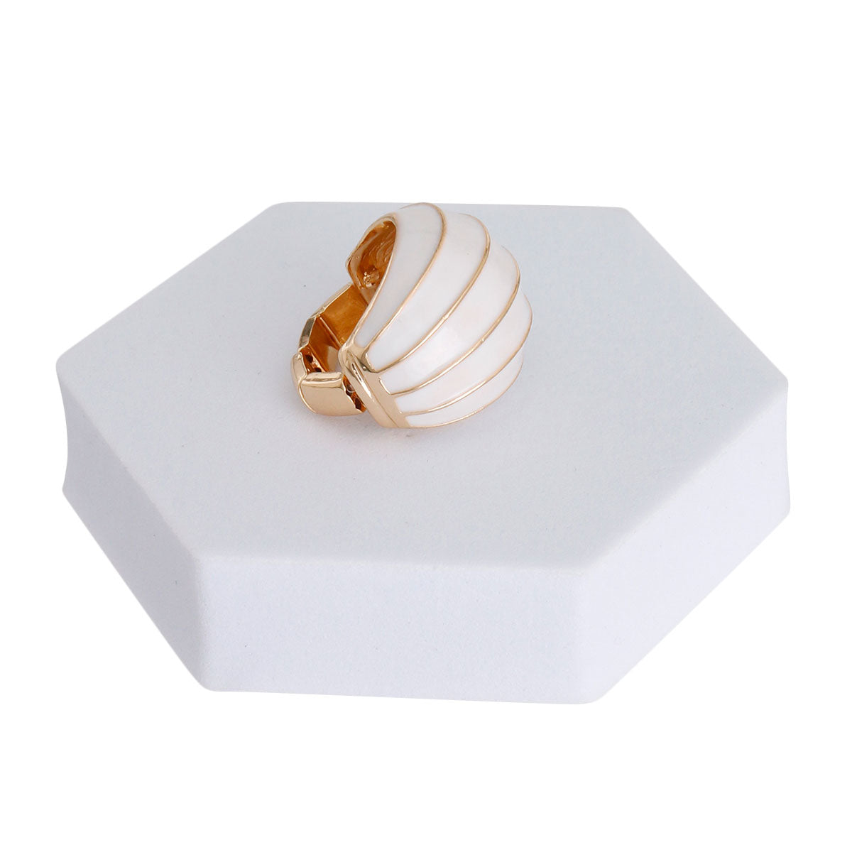 White and Gold Dome Ring