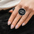 Black Infinity Charm Silver Ring