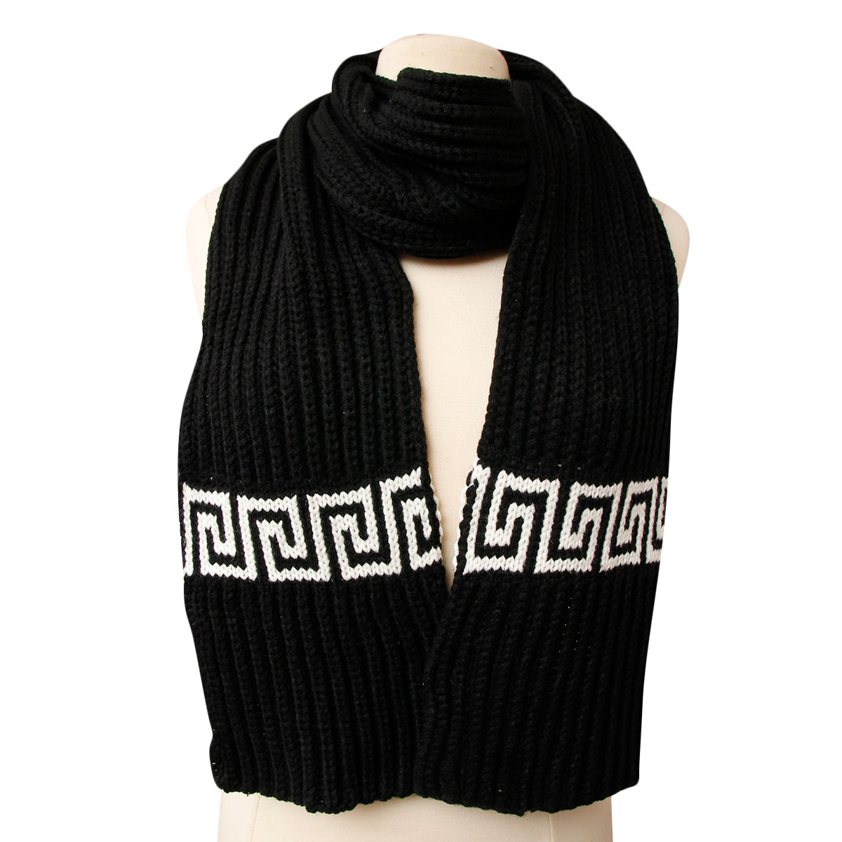 Designer White and Black Scarf