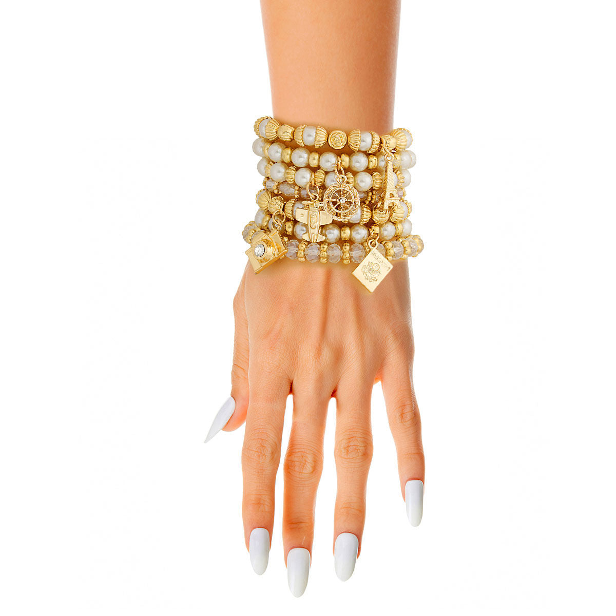 Cream 7 Strand Travel Bracelets