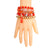 Coral and Matte Gold Evil Eye Bracelets