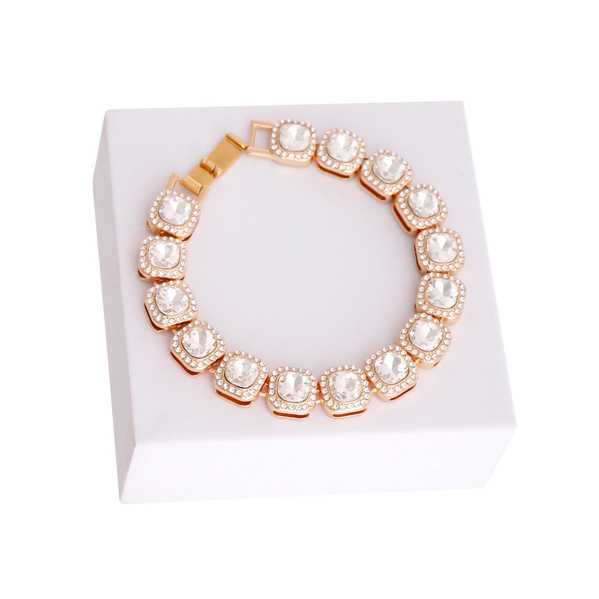 Gold Square Crystal Bracelet