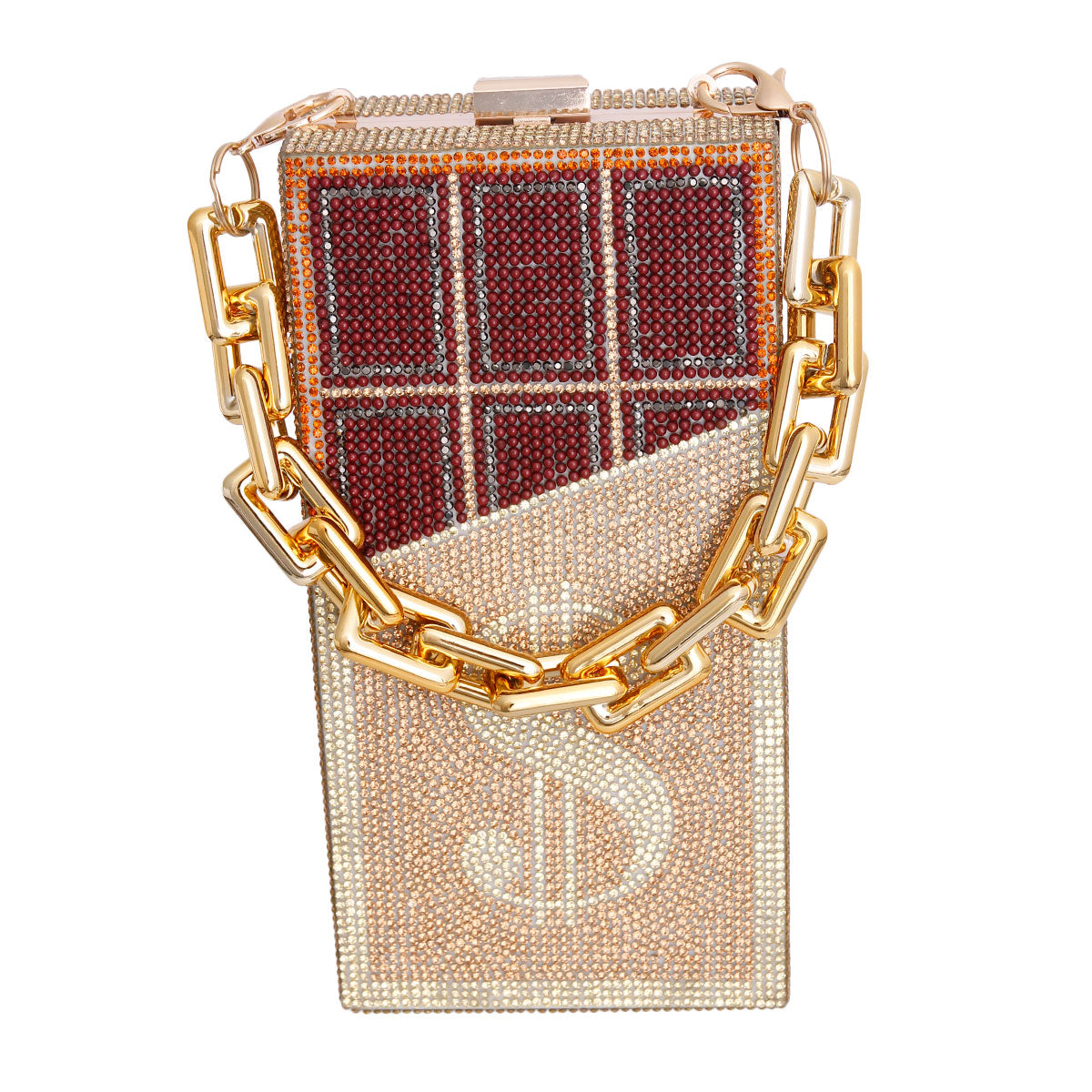 Gold Bling Chocolate Money Clutch