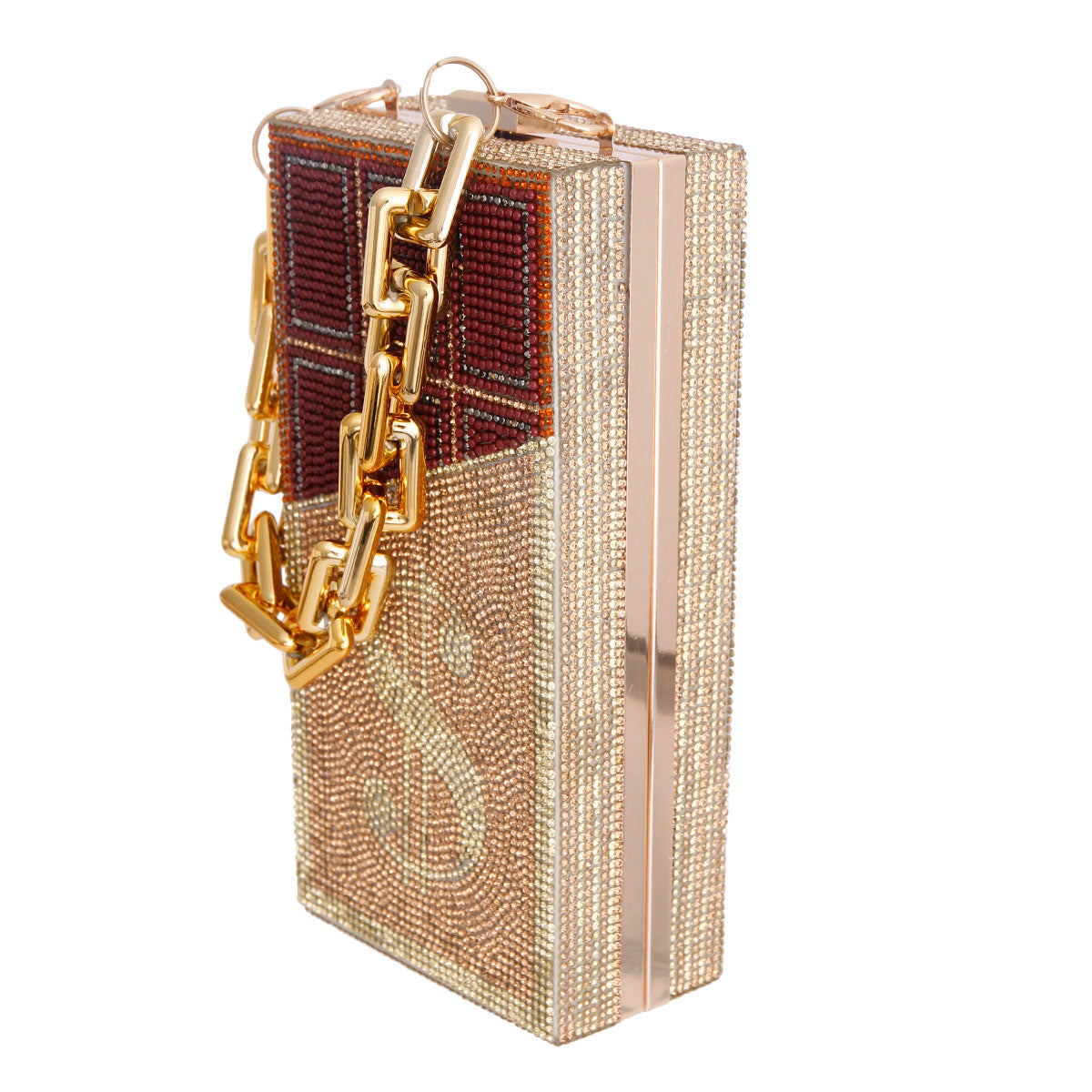 Gold Bling Chocolate Money Clutch