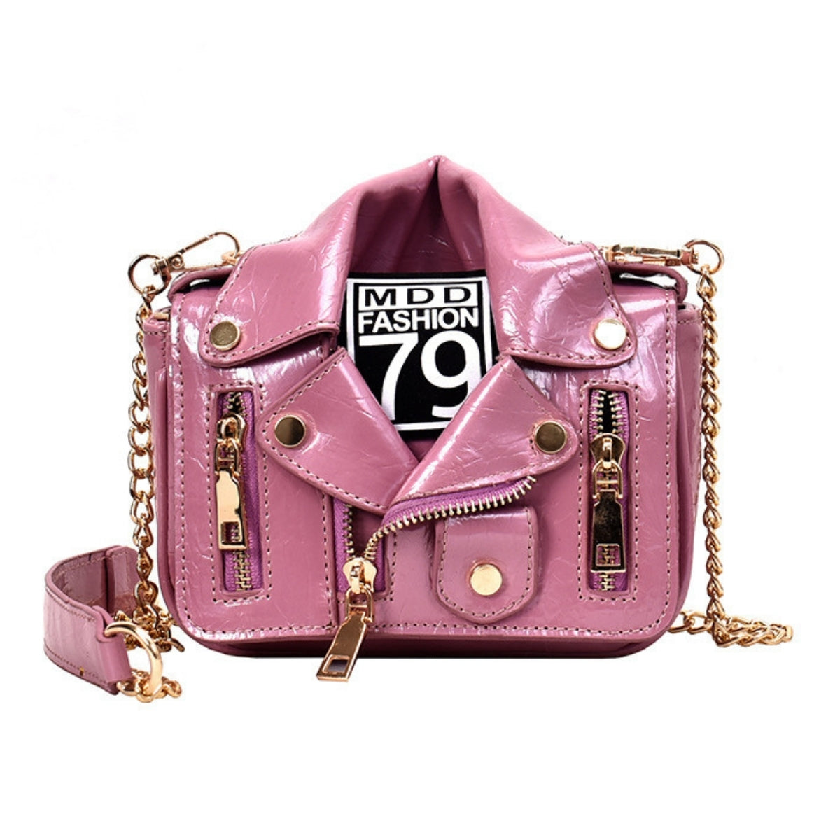 Pink Moto Crossbody Bag