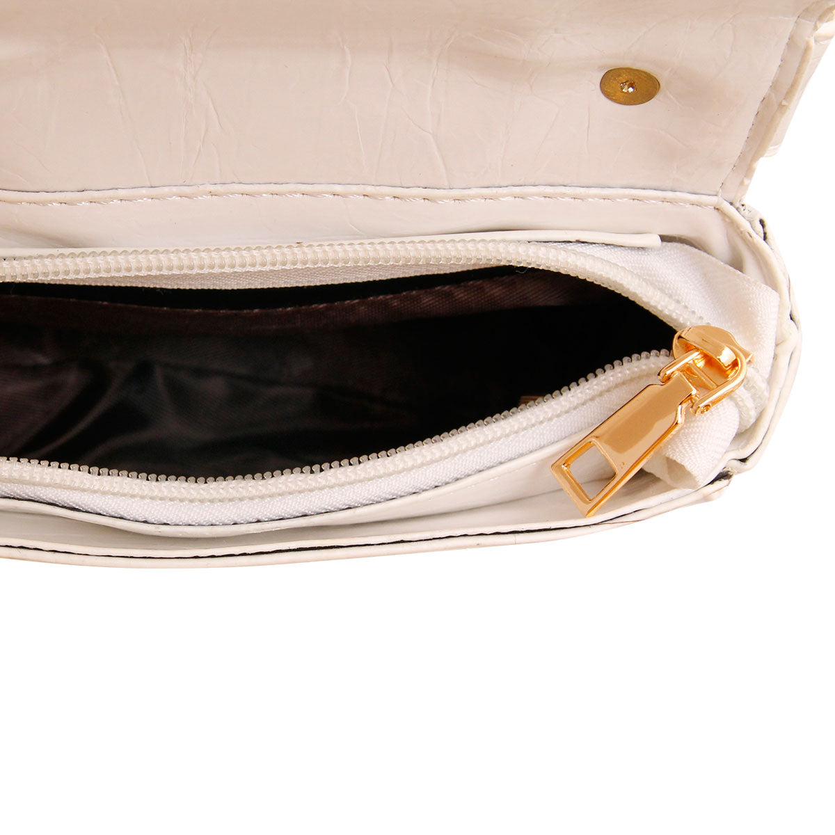White Moto Crossbody Bag