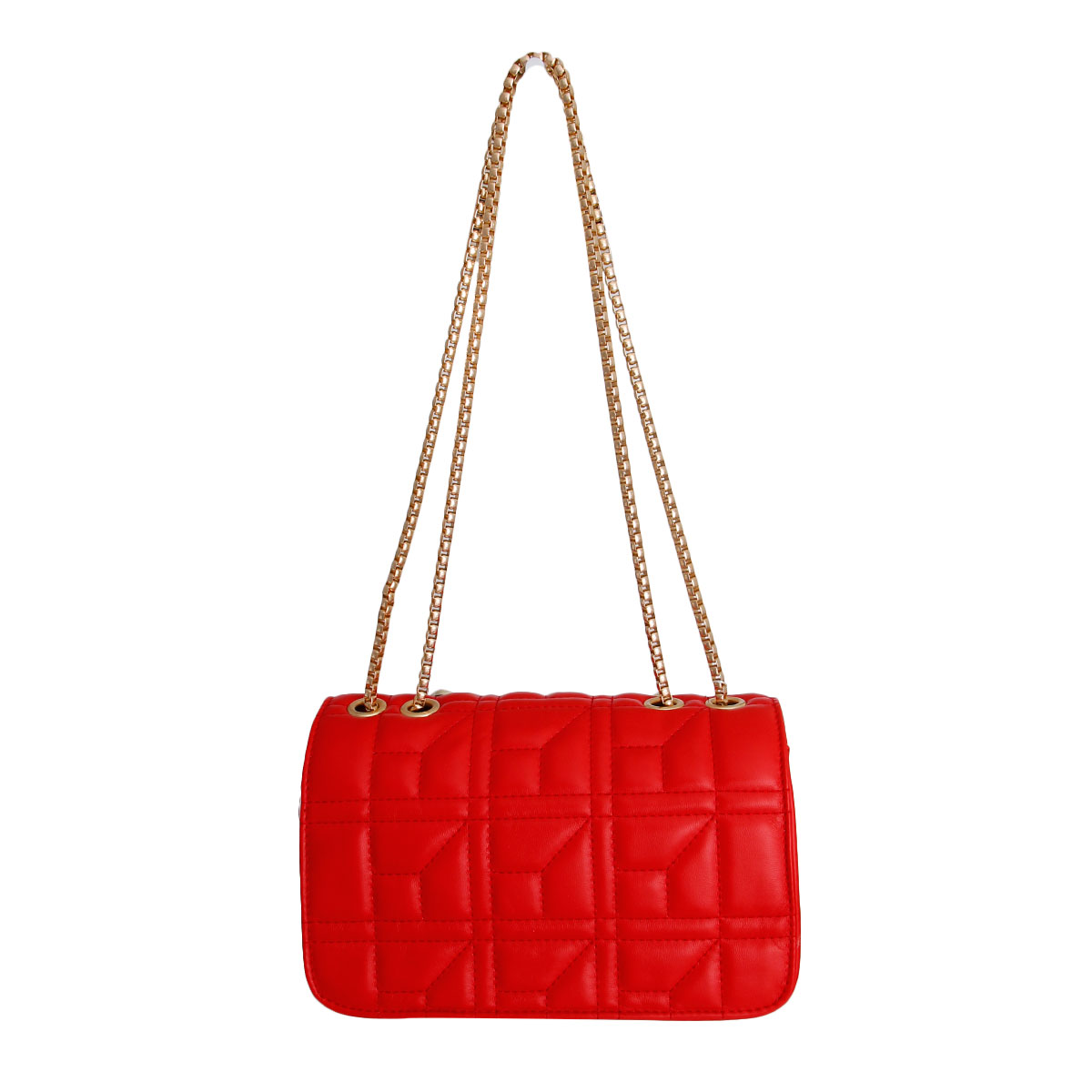 Red Designer Pearl Bee Quilted Bag