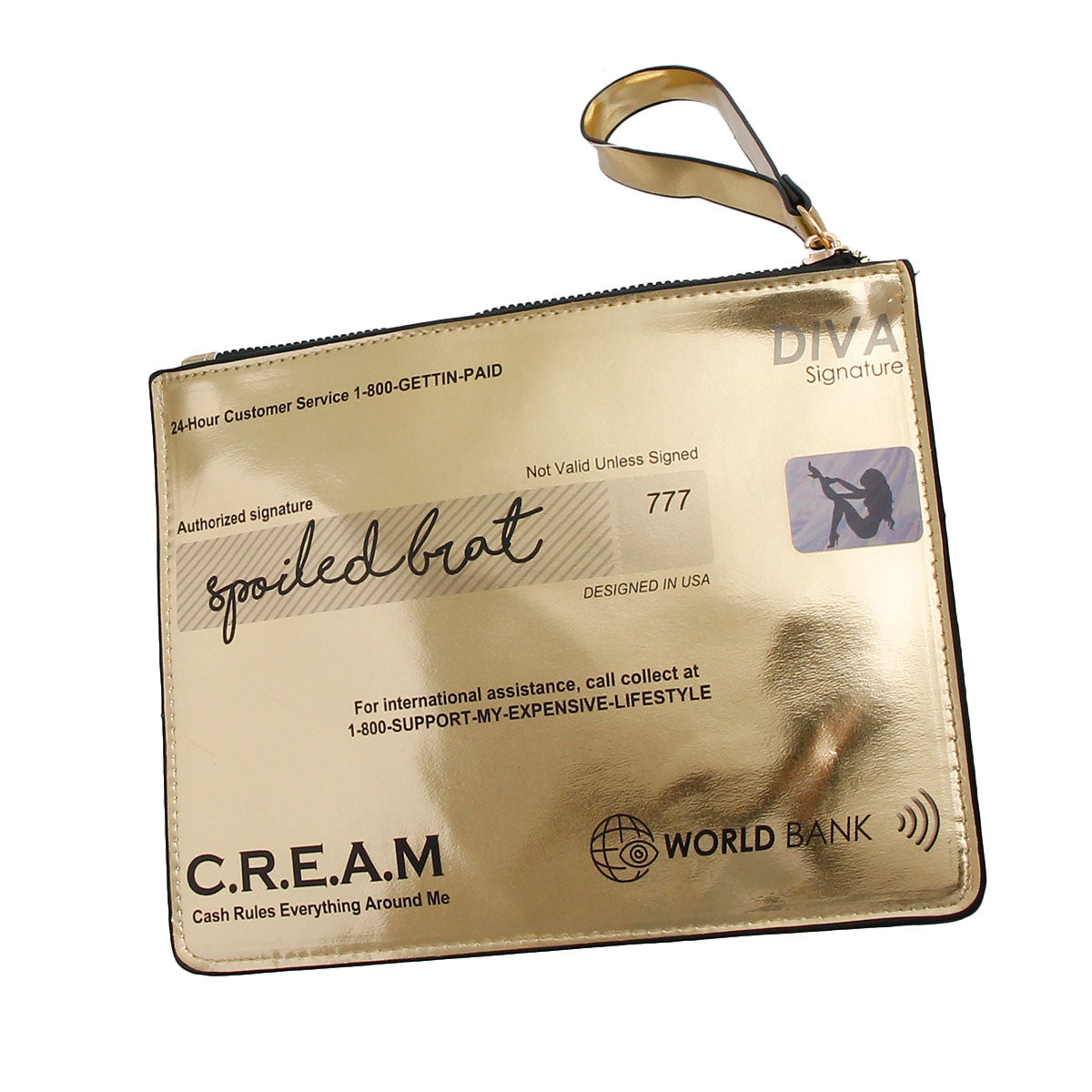 Shiny Gold Platinum Card Clutch