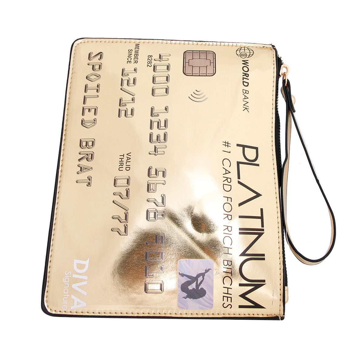 Shiny Gold Platinum Card Clutch