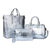 Shiny Silver Croc 3 Pcs Bag Set