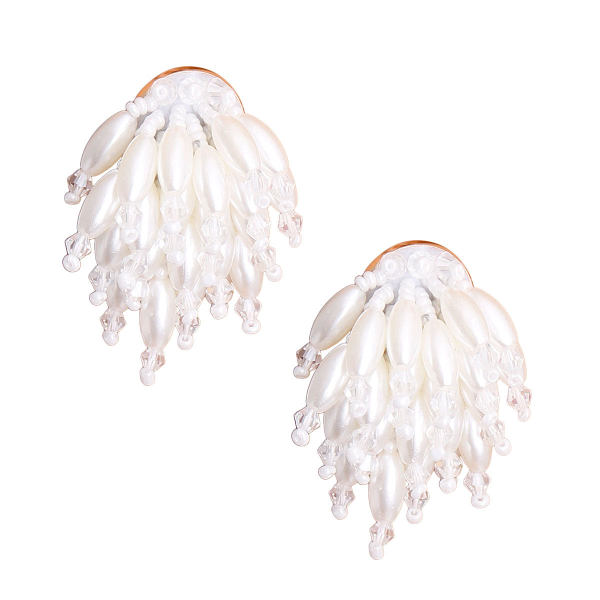 Cream Pearl Cluster Studs