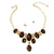 Oval Leopard Fur and Stone Necklace