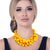 Mustard Ball Bead Cluster Collar Set