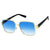 Blue Lens Gold Wire Frame Sunglasses