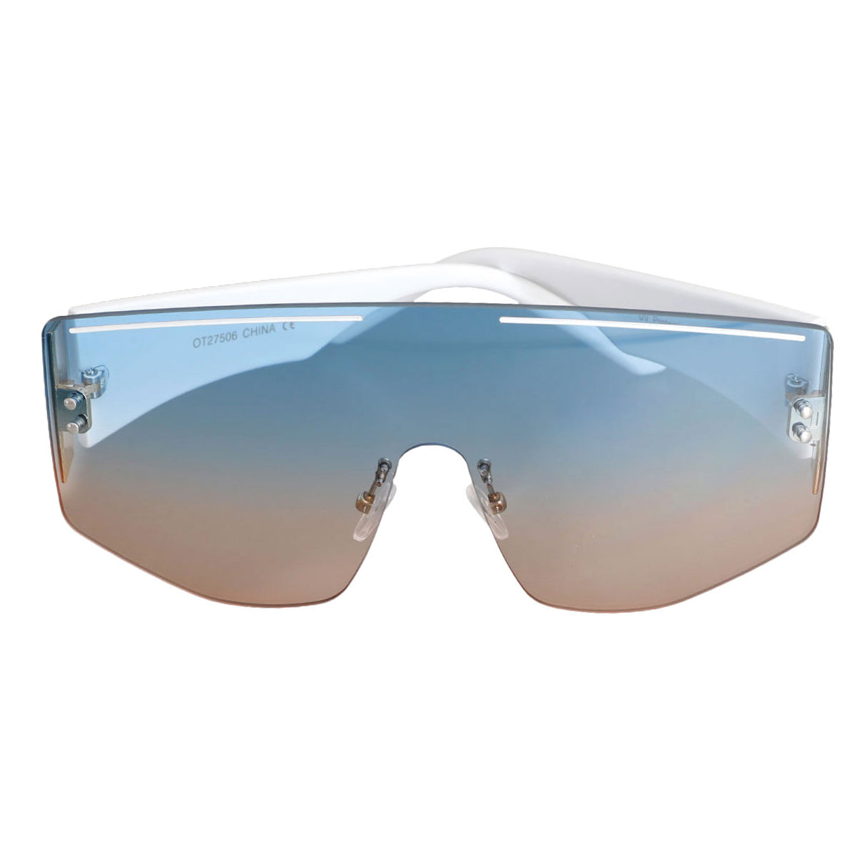 Blue One Piece Lens Stripe Sunglasses