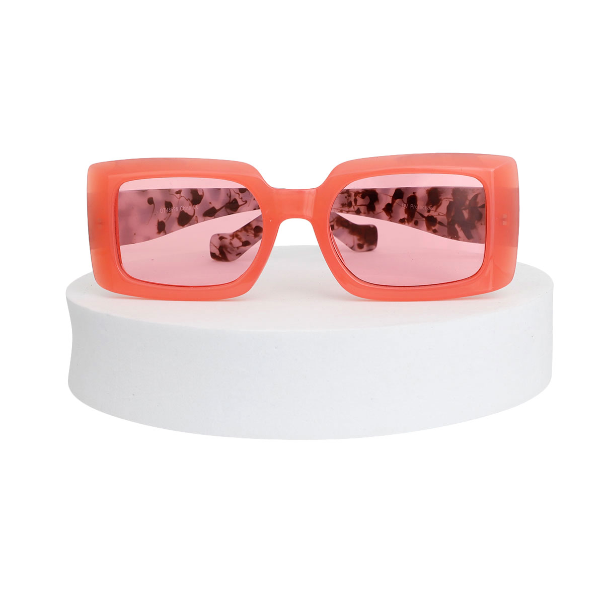 Pink Rectangle Ink Splatter Sunglasses