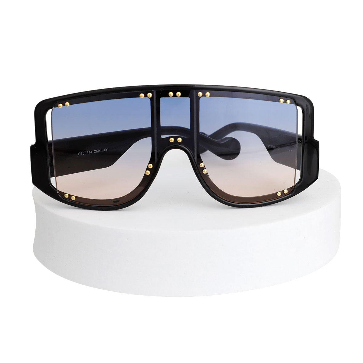 Blue Lens 80&#39;s Stud Sunglasses
