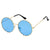 Blue Wavy Round Wire Sunglasses