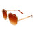 Brown Square Frameless Sunglasses