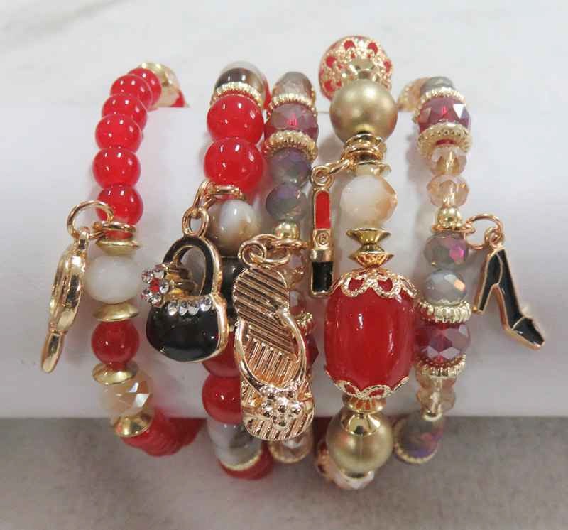 Red stretch beauty bracelet