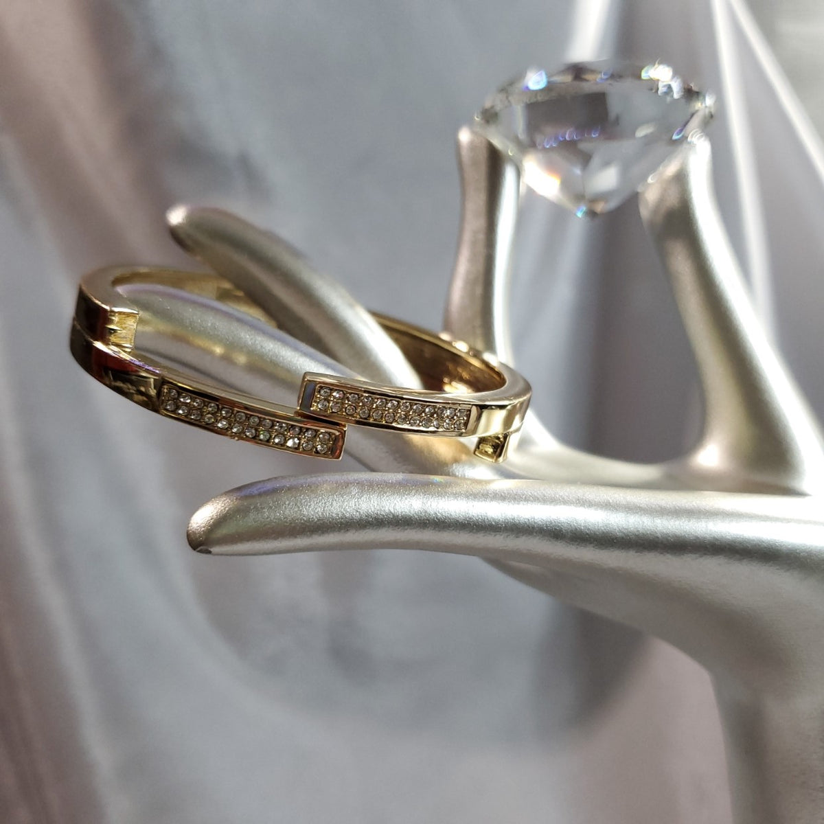 rhinestone goldtone bracelet