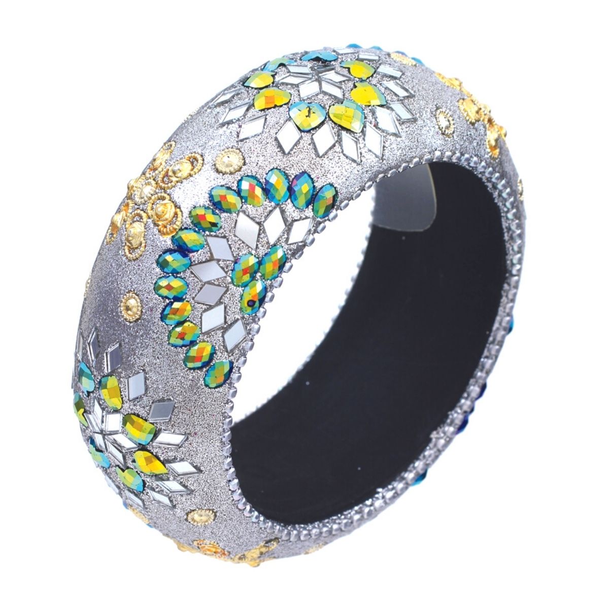 Silver Rhinestone Lac Bangle