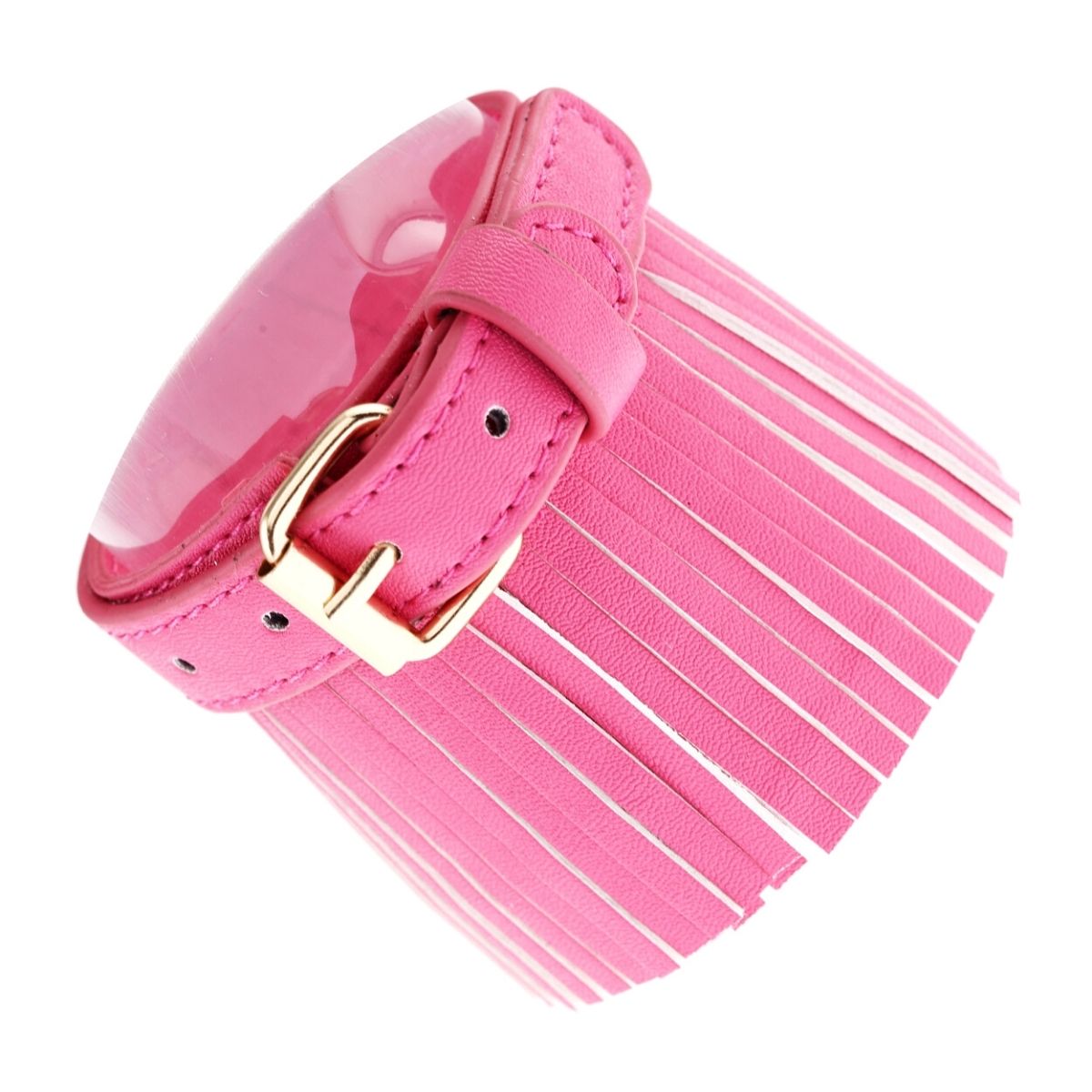 Fuchsia Leather Buckle Bracelet