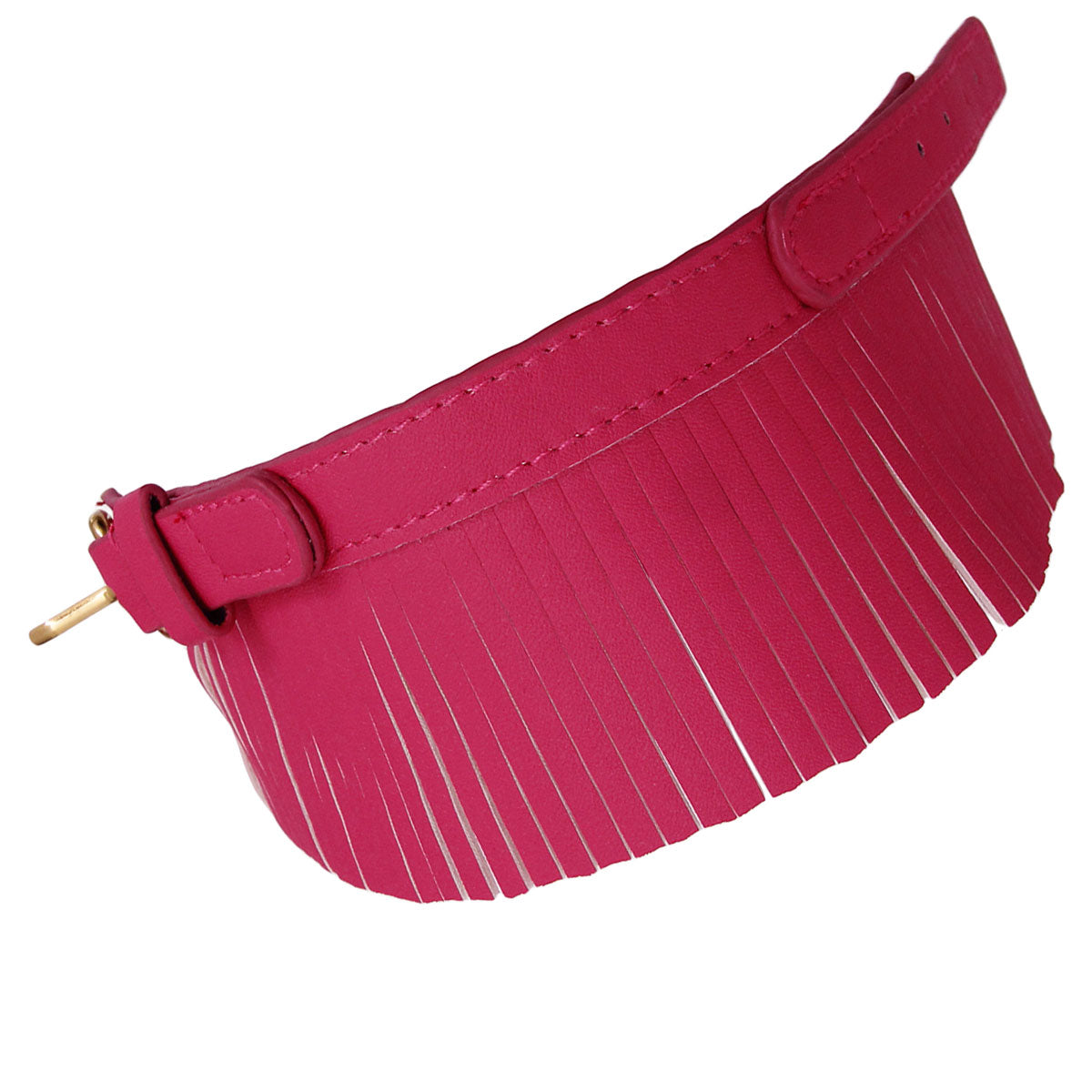Fuchsia Leather Buckle Bracelet