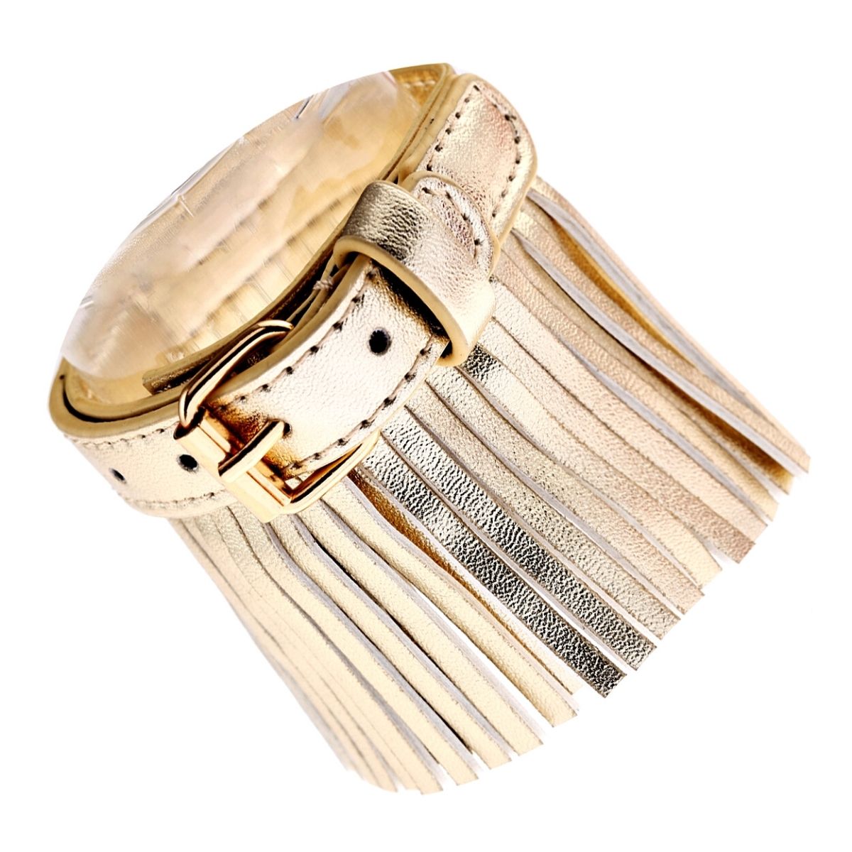 Gold Leather Buckle Bracelet