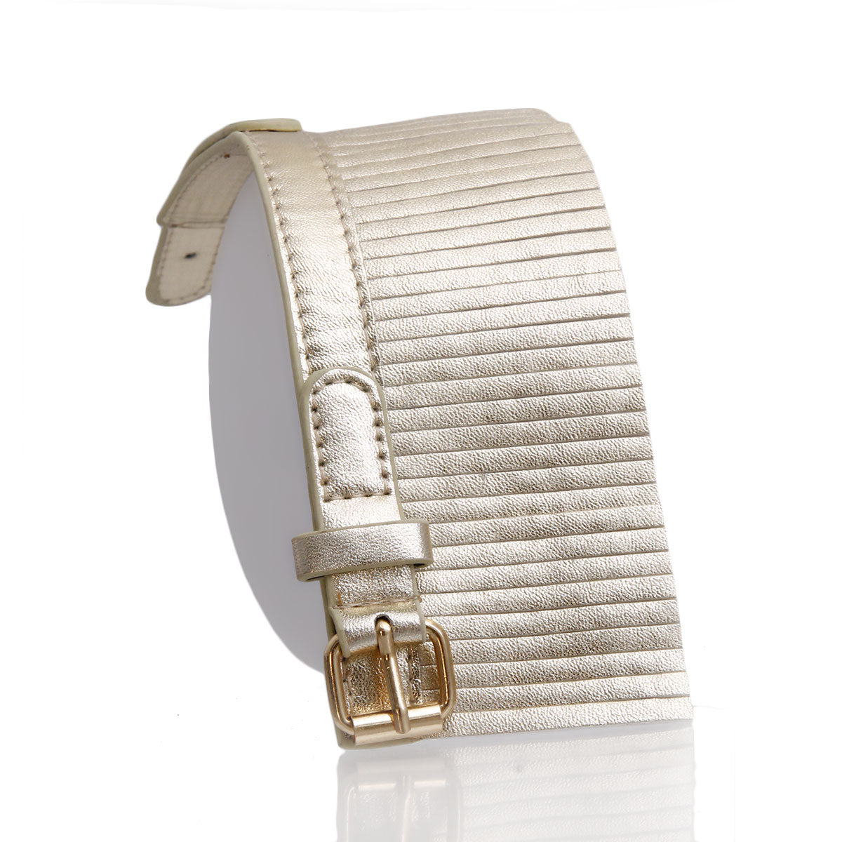 Gold Leather Buckle Bracelet