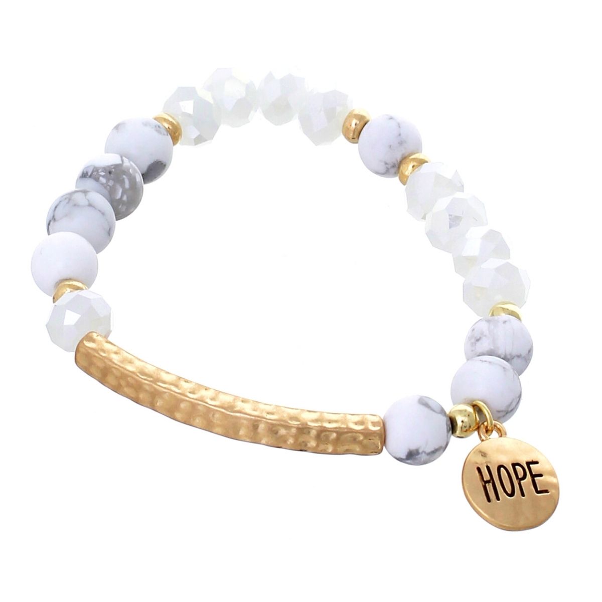 White Natural Stone Hope Bracelet