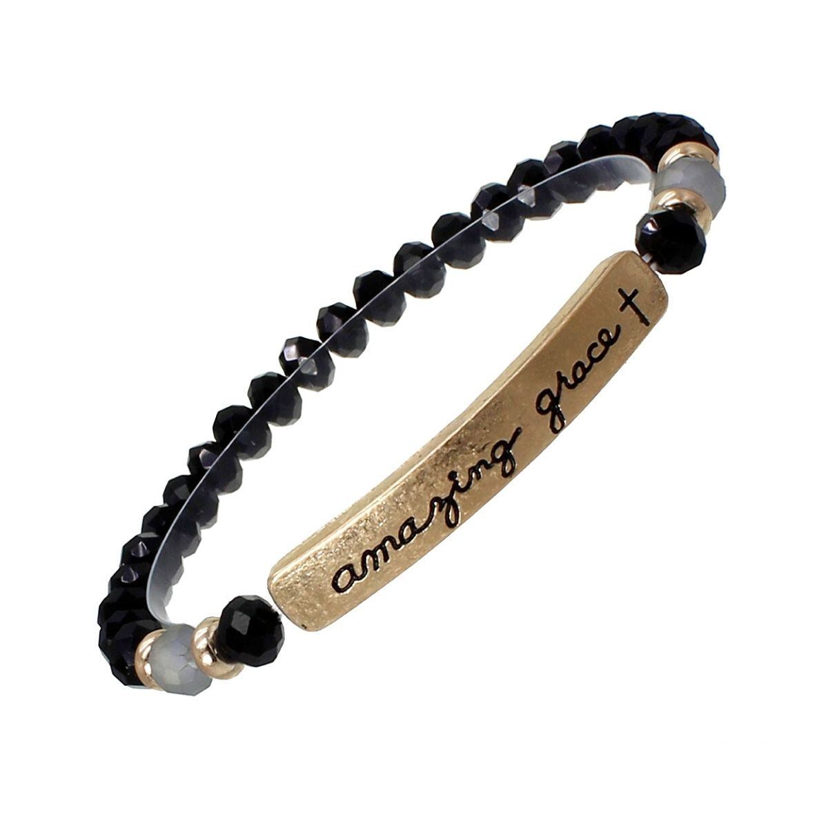 Black Glass Amazing Grace Bracelet