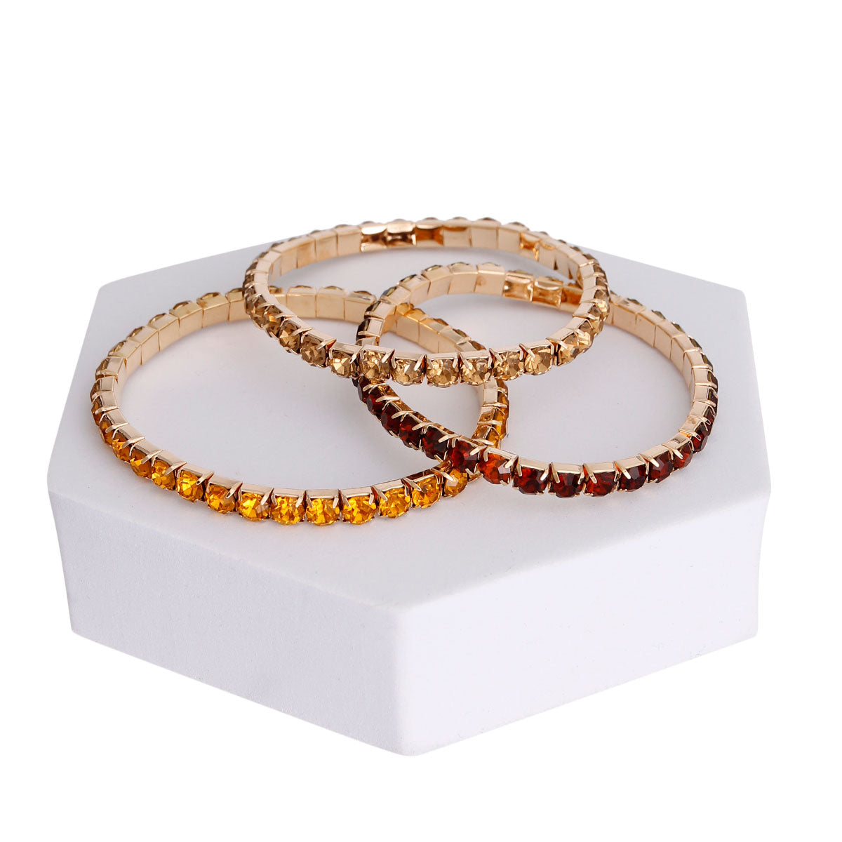 Multi Topaz 5mm 3 Strand Bracelets