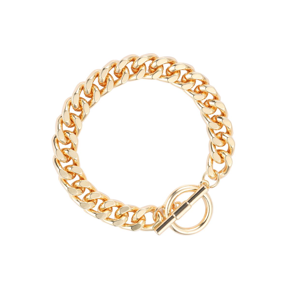 Gold Chunky Chain Toggle Bracelet