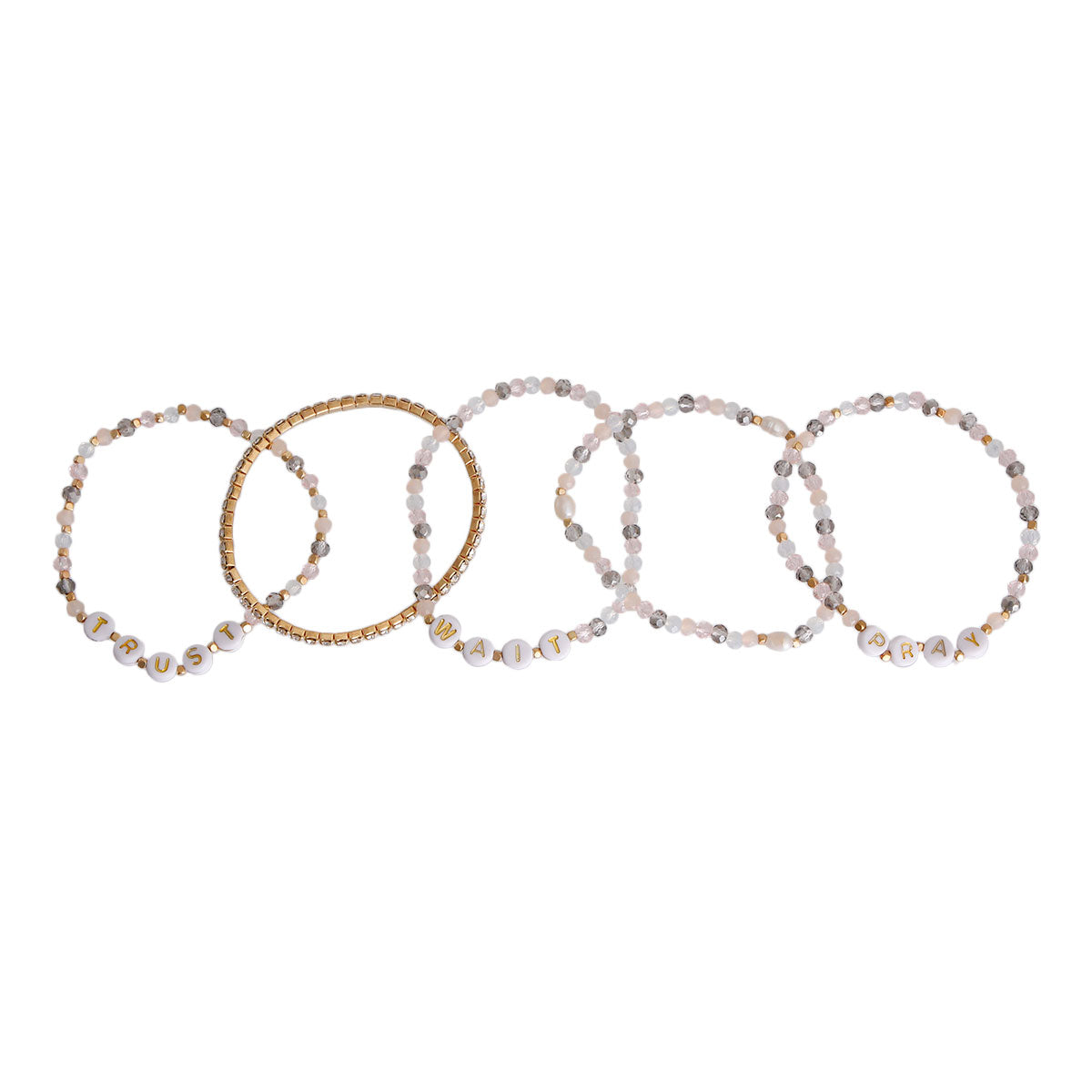 Pray Trust Wait Beaded Bracelets