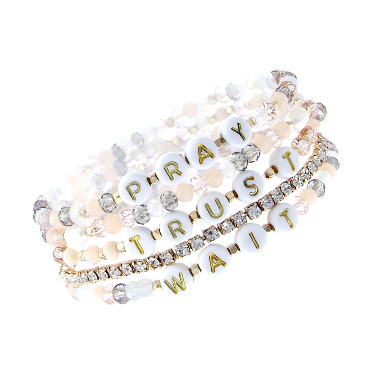 Pray Trust Wait Beaded Bracelets