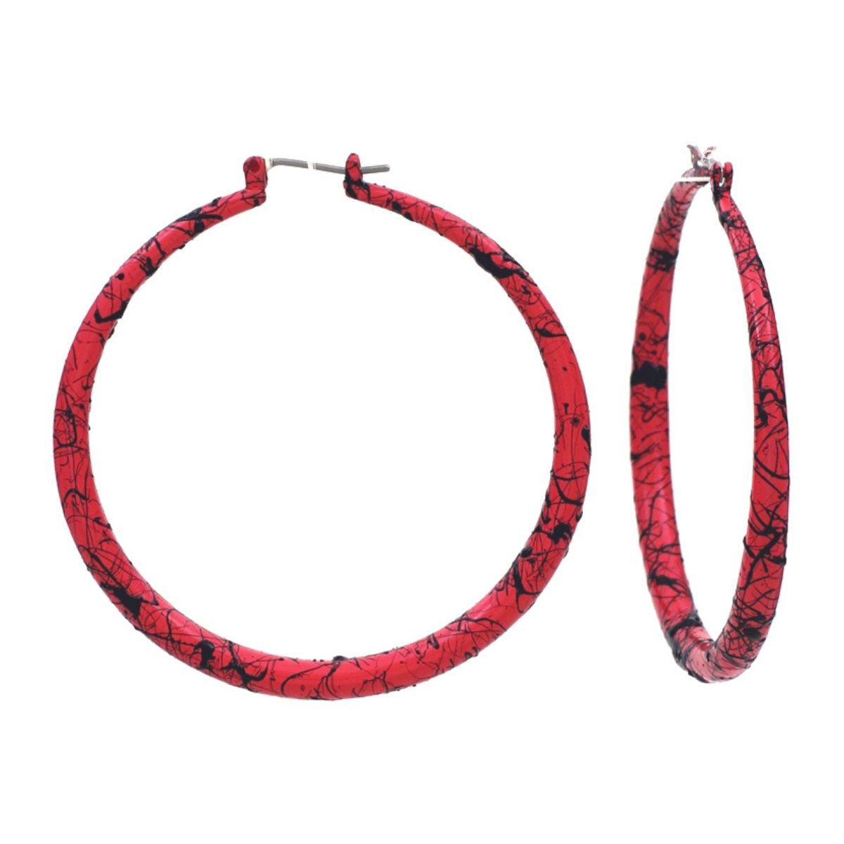 Coral Splatter Paint Hoops