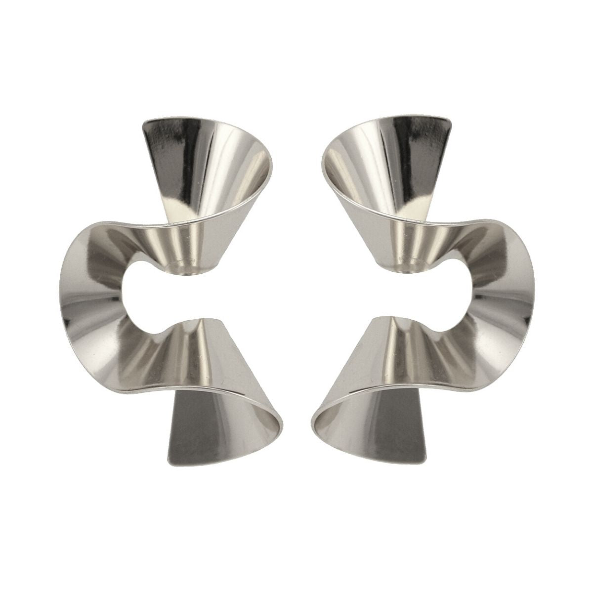 Silver Twisted Metal Curl Studs
