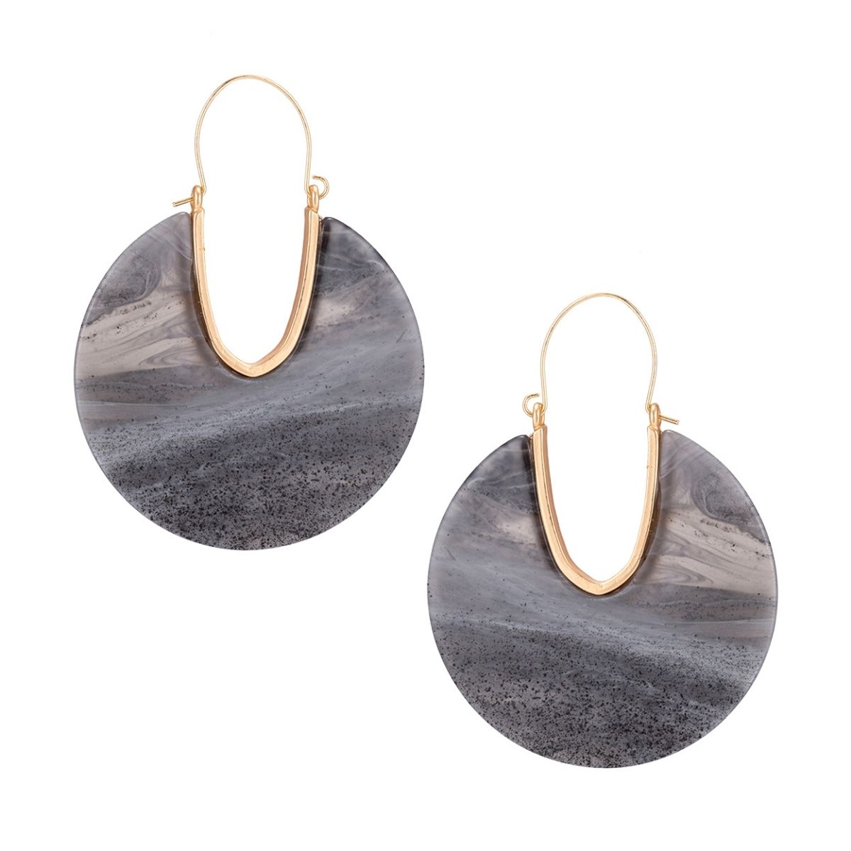 Gray Marble Round U Hoops