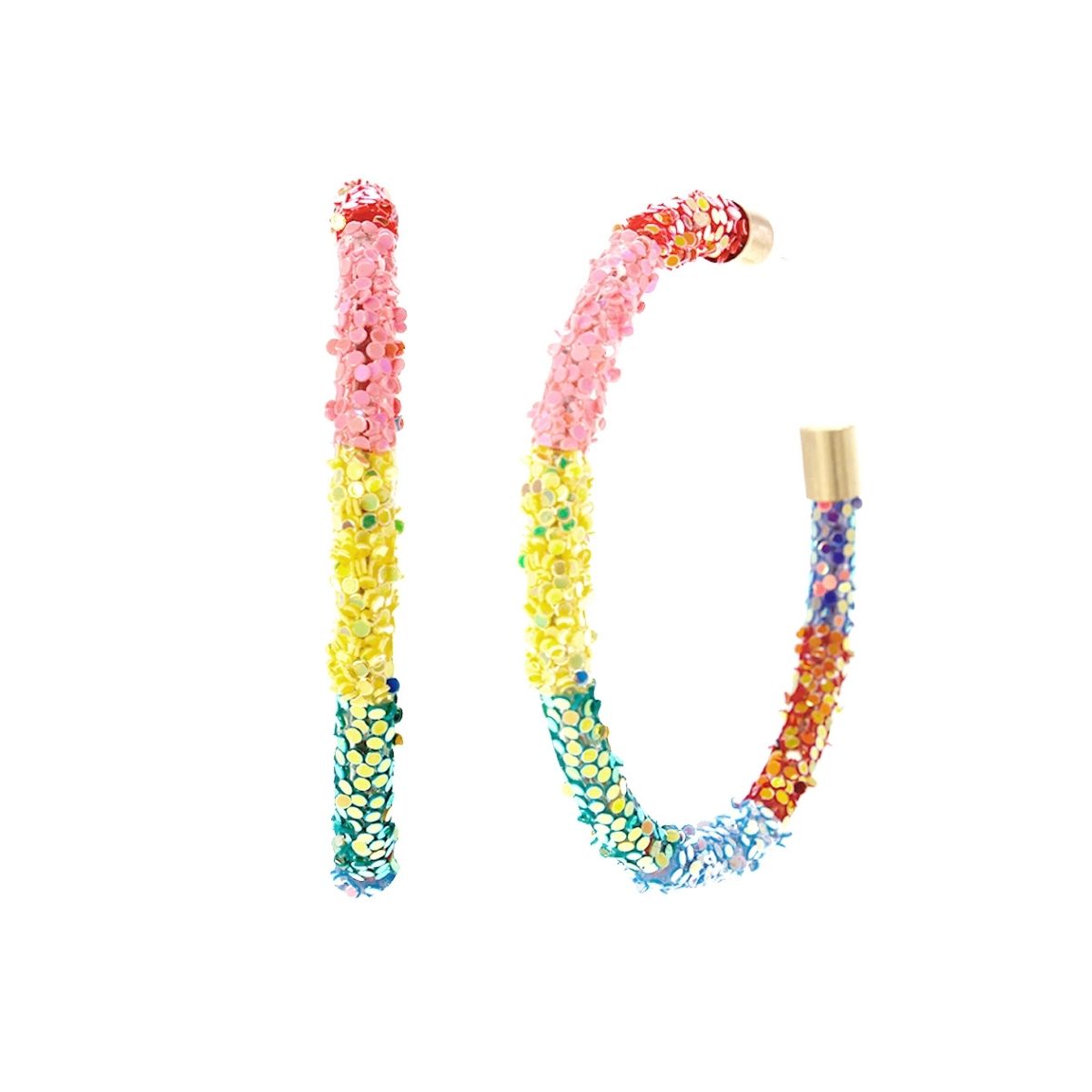 Multi Color Glitter 55mm Hoops